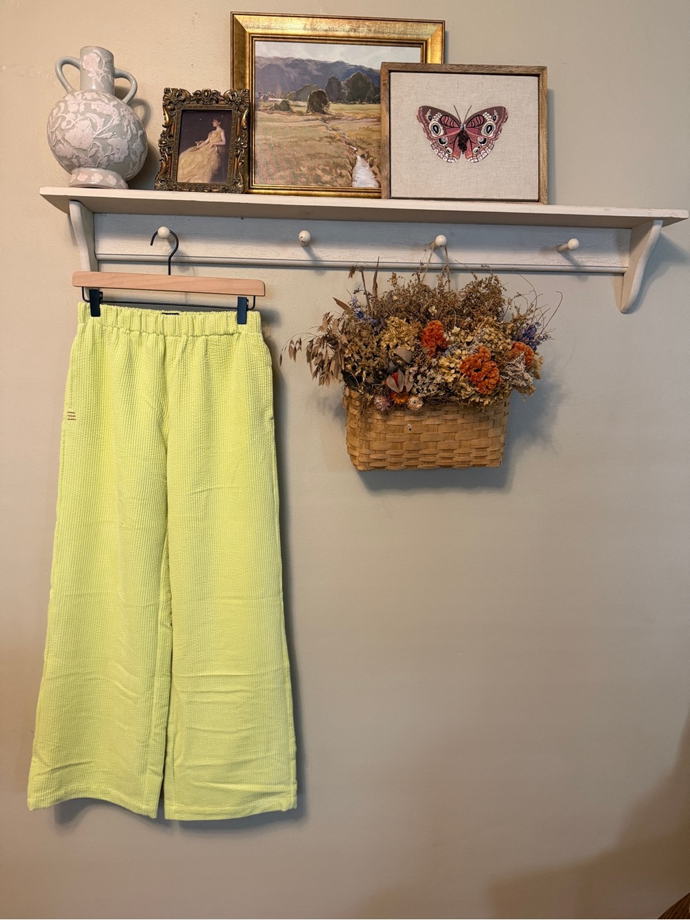 BDG Straight-Leg Elastic Waist Corduroy Jeans in Neon Yellow-Green